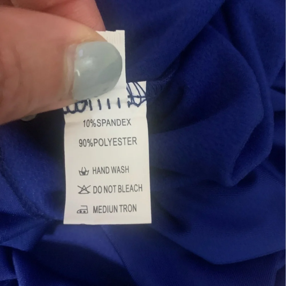 Cobalt‎ blue bodycon strapless MIDI Dress Size Small